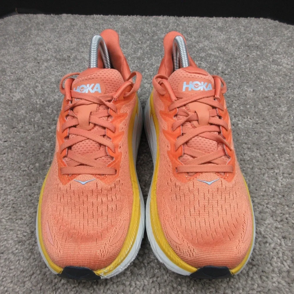 Hoka One One Sneakers Womens 8 B US Orange Clifton 8 Running Shoes Trainers